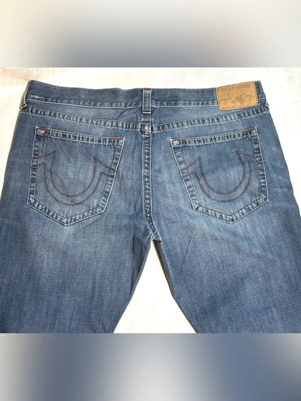 True Religion Rickie Straight Men's Light Blue Slim Straight Jeans Size 42